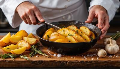 طرز تهیه سیب زمینی رستورانی مثل سرآشپزهای حرفه ای