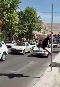 هیجان در خیابان‌های شیراز؛ هنرنمایی دختر پارکورکار ویدیویی شد