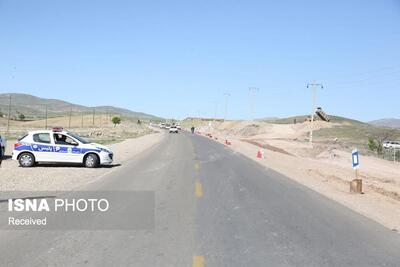 انسداد موقت جاده دامغان به سمنان به علت آتش سوزی تانکر حامل مازوت