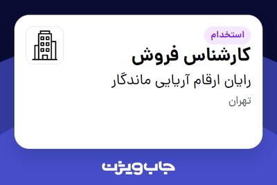 استخدام کارشناس فروش - خانم در رایان ارقام آریایی ماندگار
