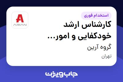 استخدام کارشناس ارشد خودکفایی و امور مجوزها در گروه آرین