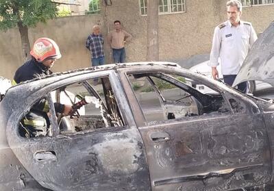 خودروی سرویس مدرسه در همدان آتش گرفت - تسنیم