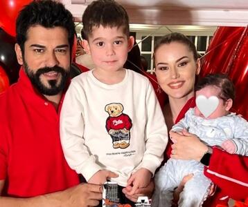 قاب خانوادگی زوج مشهور ترک پربازدید شد؛ فاحریه اوجن در کنار بوراک اوزچویت و پسرش
