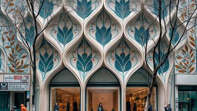 طرح معماری ایرانی با نمای پارامتریک خلق شده با هوش مصنوعی (عکس)