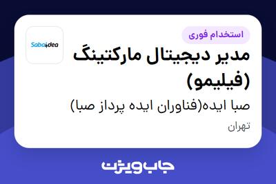 استخدام مدیر دیجیتال مارکتینگ (فیلیمو) در صبا ایده(فناوران ایده پرداز صبا)