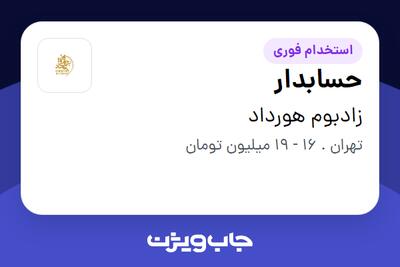 استخدام حسابدار در زادبوم هورداد