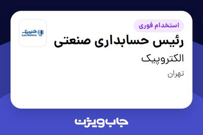 استخدام رئیس حسابداری صنعتی در الکتروپیک