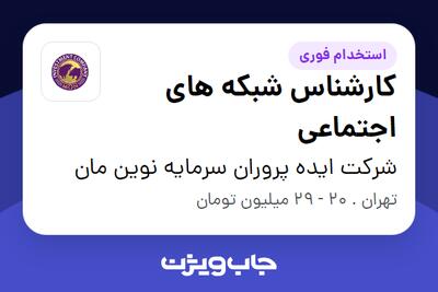 استخدام کارشناس شبکه های اجتماعی در شرکت ایده پروران سرمایه نوین مان