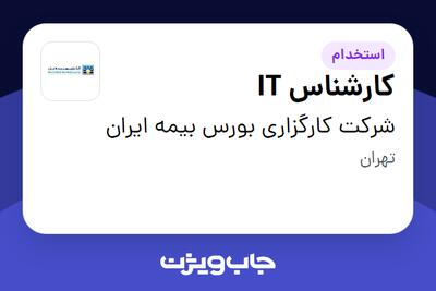 استخدام کارشناس IT - آقا در شرکت کارگزاری بورس بیمه ایران