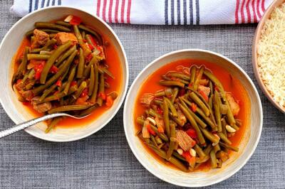 طرز تهیه خورش لوبیا سبز خوشمزه مجلسی به روش رستوران ها