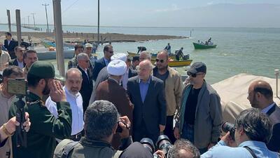 بازدید نظارتی قالیباف ازجزیره آشوراده تنها جزیره ایرانی دریای خزر / بازدید قالیباف از نیروگاه علی‌آباد کتول