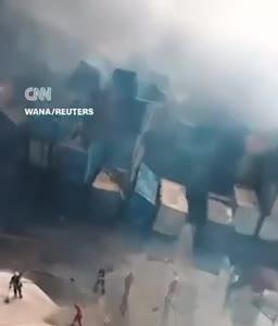 ویدیو CNN از بندر رجایی بعد از انفجار و حریق