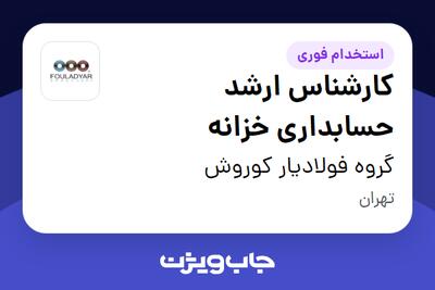 استخدام کارشناس ارشد حسابداری خزانه - خانم در گروه فولادیار کوروش