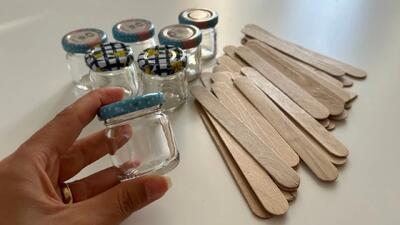 ببینید با شیشه های کوچک شیشه ای و چوب بستنی چی ساخته ام!