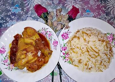 روش تهیه رشته پلو با خورش قیمه آلو