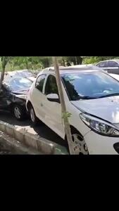 تصادف زنجیره‌ای عجیب در مرکز کرج!