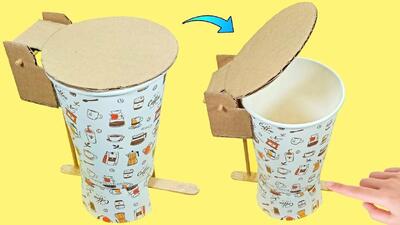 آموزش ساخت سطل زباله کوچک DIY با لیوان کاغذی و مقوا!