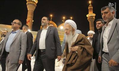 عکس/ تشرف آیت‌الله جوادی آملی به حرمین کاظمین