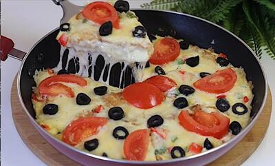 طرز تهیه صبحانه سلطنتی در ماهیتابه / با تخم مرغ و گوجه