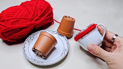 ایده ای خلاقانه با فنجان های قدیمی و گلدان های کوچک!