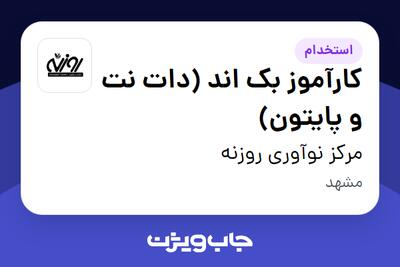 استخدام کارآموز بک اند (دات نت و پایتون) در مرکز نوآوری روزنه