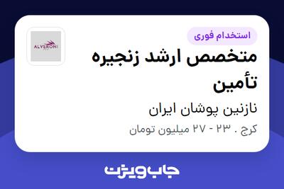 استخدام متخصص ارشد زنجیره تأمین در نازنین پوشان ایران