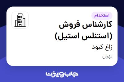 استخدام کارشناس فروش (استنلس استیل) در زاغ کبود