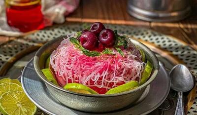 طرز تهیه فالوده شیرازی در خانه + فیلم