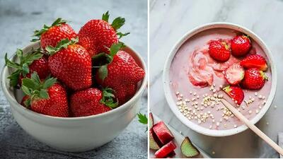 طرز تهیه فرنی توت فرنگی با بستنی و خامه / خوشمزه ترین دسر بهاری رو اینجوری درست کنید