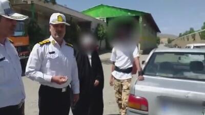 بدلکاری خطرناک روی سقف پراید/خودرو توقیف شد