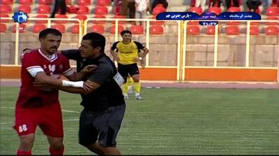 گل اول بعثت کرمانشاه به پارس جنوبی جم (ضربه سر زیبای عرفان پورافراز)
