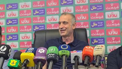 کنفرانس خبری کمالوند پس از برد سرنوشت ساز نفت آبادان مقابل پیکان