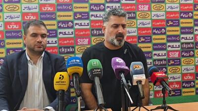 کنفرانس خبری اشکش سرمربی نفت مسجدسلیمان پس از سقوط به لیگ دو