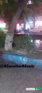 وحشت مردم از اصابت صاعقه در تبریز