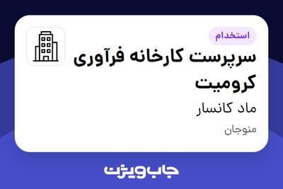 استخدام سرپرست کارخانه فرآوری کرومیت - آقا در ماد کانسار