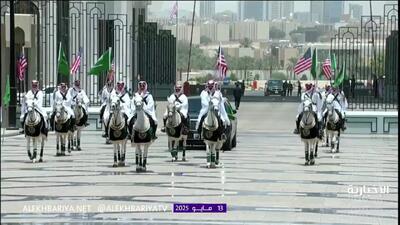 فیلم/ استقبال رسمی بن‌سلمان از ترامپ با اسب های عرب