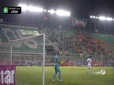 درگیری حامد لک دروازه بان مس رفسنجان با مدافع خودی