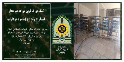 کشف مزرعه غیرمجاز رمز ارز دیجیتال در داراب