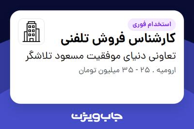 استخدام کارشناس فروش تلفنی در تعاونی دنیای موفقیت مسعود تلاشگر