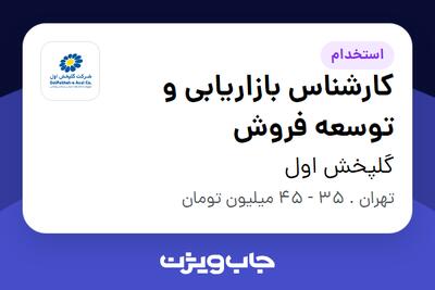 استخدام کارشناس بازاریابی و توسعه فروش - آقا در گلپخش اول