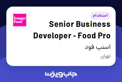 استخدام Senior Business Developer - Food Pro در اسنپ فود