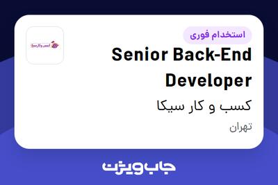 استخدام Senior Back-End Developer در کسب و کار سیکا