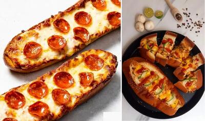 طرز تهیه پیتزا با نان باگت / یه پیتزا فوری و خوشمزه که حرف نداره