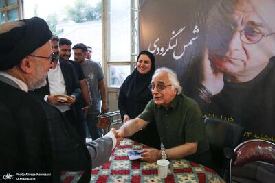 محمد شمس لنگرودی و محمدعلی ابطحی در نمایشگاه کتاب تهران