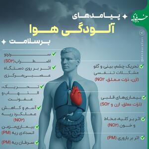 اینفوگرافی/ پیامدهای آلودگی هوا بر سلامت | اقتصاد24