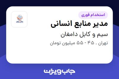استخدام مدیر منابع انسانی در سیم و کابل دامغان