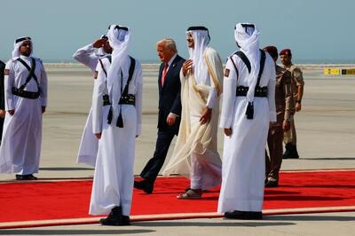 استقبال امیر قطر از ترامپ