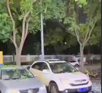 خسارت بارش شدید تگرگ به خودروها در پکن