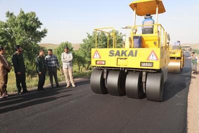 اجرای طرح آسفالت راه روستای مرگسین توسط جهادگران بسیج سازندگی قزوین