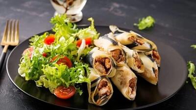 آموزش گام به گام جهت تهیه کرپ مرغ با سبزیجات